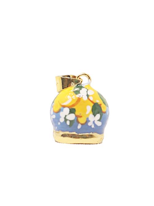 campanella di capri dipinta con limoni in argento 925 Capri Bell | CAMPANELLADIPINTALIMONIBASEOROAZZURRA